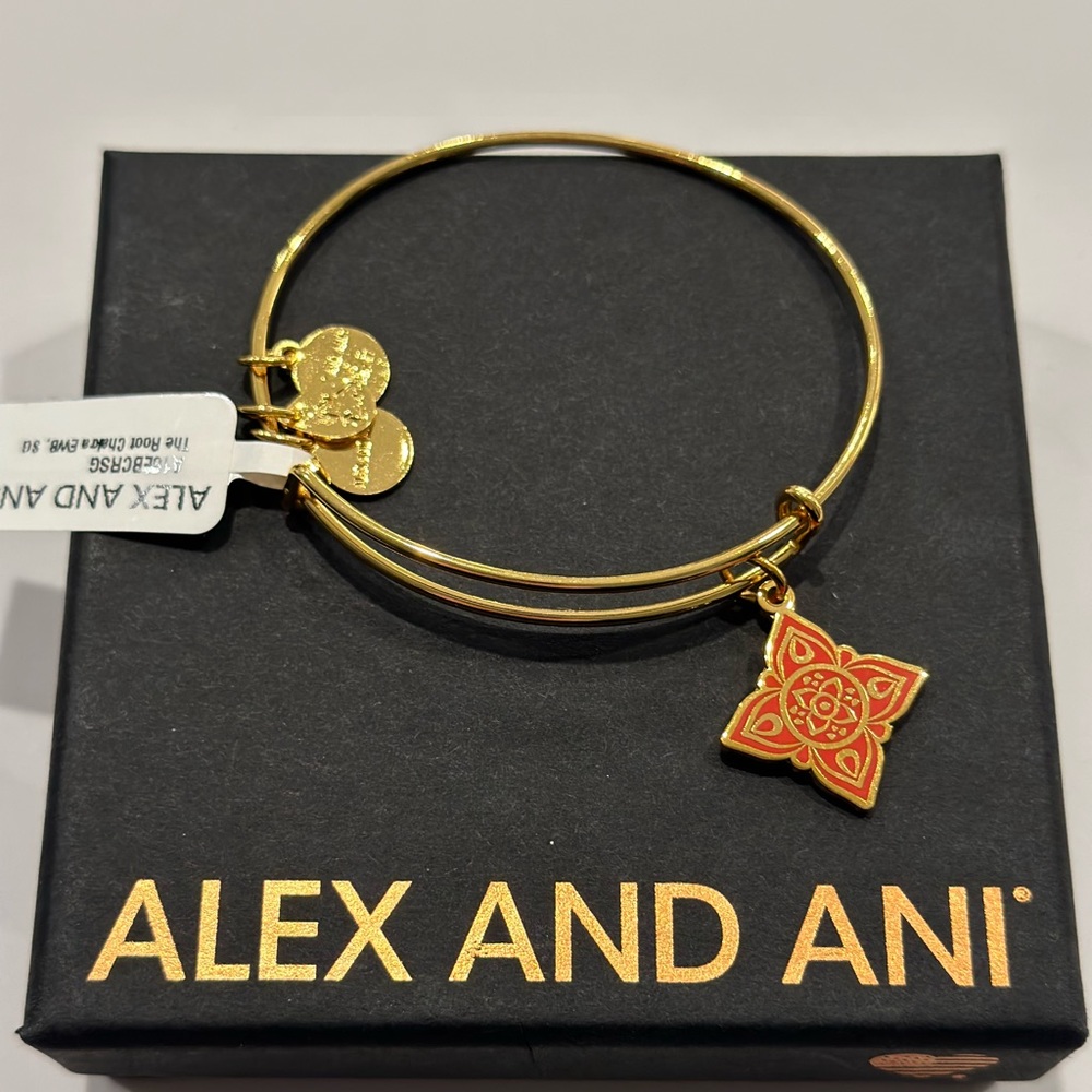 NWT | Alex and Ani The Root Chakra Bangle Shiny Gold | O/S | Gold Tone